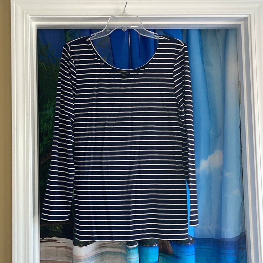 Halogen long sleeve striped shirt 1